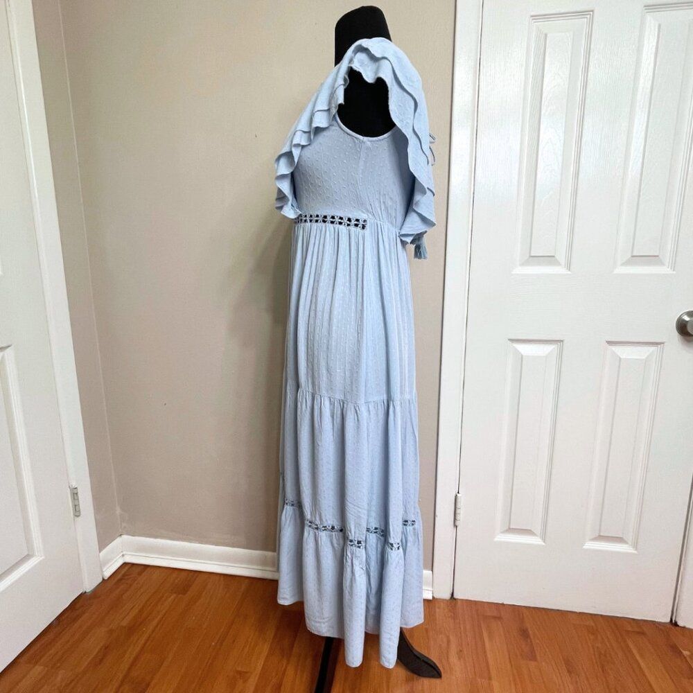 Simplee | Women's Ruffle Lace Maxi Dress Size Medium - Picture 4 of 13